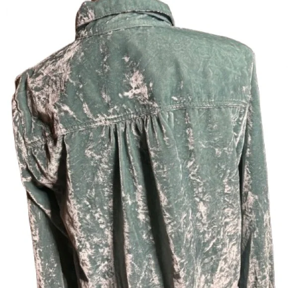 Pilcro Aqua Velvet Button-Down Blouse - Picture 7 of 9